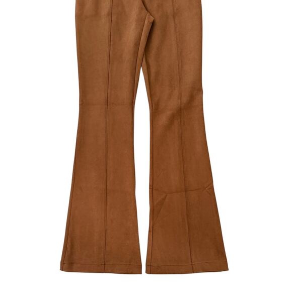 NEW Spanx Faux Suede Flare Pants Rich Caramel Brown Slimming Pull On Size Medium - Picture 7 of 10